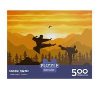 Puzzle carré de Combat d'arts Martiaux 500 pièces pour Adultes et Puzzles en Bois, Jeu éducatif, Jouet de défi 500 pièces (52 x 38 cm)