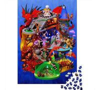 Puzzle carré Demon's Demake 1000 pièces pour Adultes, Puzzle en Bois éducatif pour Enfants (75 x 50 cm)