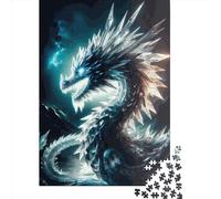 Puzzle carré Dragon en Cristal de 500 pièces pour Adultes, Puzzle en Bois, décoration Murale, Cadeau de Noël, 500 pièces (52 x 38 cm)