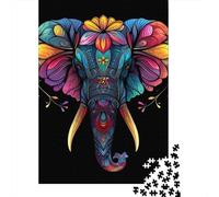 Puzzle carré éléphant de 1000 pièces pour Adultes et Enfants, Jeu de Puzzle en Papier 38 x 26 cm / 1000 pièces