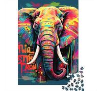 Puzzle carré éléphant de 1000 pièces pour Adultes et Puzzles en Bois pour Cadeaux de Noël 1000 pièces (75x50cm)