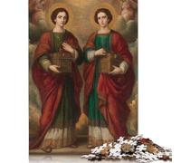 Puzzle carré en Bois créatif de 1000 pièces représentant des Saints Tenant des boîtes dorées, pour Adultes, Jeu éducatif et Stimulant, 1000 pièces (75 x 50 cm)