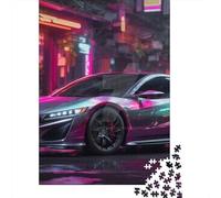 Puzzle carré en Bois créatif de 1000 pièces représentant des Supercars colorées, pour Adultes - Jeu éducatif et Stimulant - 1000 pièces (75 x 50 cm)