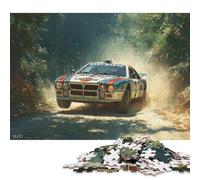 Puzzle carré en Bois créatif de 500 pièces représentant Une Voiture de Rallye Martini en Action, idéal pour Les Adultes, Jeu Anti-Stress et Cadeau de Noël Unique. 500 pièces (52 x 38 cm).