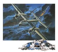 Puzzle carré en Bois créatif Heinkel He219 Night Duel de 500 pièces pour Adultes, Jeu éducatif et défi (52 x 38 cm)