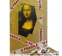 Puzzle carré en Bois de 1 000 pièces La Joconde dans Une boîte pour Adultes, décoration Murale, Cadeaux de Noël, 1 000 pièces (75 x 50 cm)