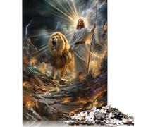 Puzzle carré en Bois de 1000 pièces représentant Le Chemin du Lion et du Berger, pour Adultes. Jeu de défi Unique. 1000 pièces (75 x 50 cm).