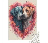 Puzzle carré en Bois de 1000 pièces représentant Une scène Amoureuse Entre Deux Chiens, pour Adultes. Jeu de défi Unique. 1000 pièces (75 x 50 cm).