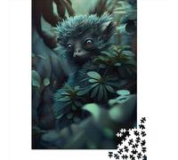 Puzzle carré en Bois de 1000 pièces « Singe de l'espace Cyan » pour Adultes, Jeu de défi Unique, 1000 pièces (75 x 50 cm)