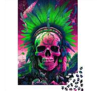 Puzzle carré en Bois de 500 pièces « Chef de Guerre Trippin » (52 x 38 cm) pour Adultes. Jeu Stimulant. Idée Cadeau de Noël.