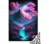 Puzzle carré en Bois de 500 pièces représentant des Fleurs de Cerisier, Style Japonais, pour Adultes. Jeu de Puzzle Unique et Stimulant. 500 pièces (52 x 38 cm).