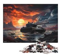 Puzzle carré en Bois de 500 pièces représentant Un Char Tiger Panzer, pour Adultes. Jeu de défi Unique. 500 pièces (52 x 38 cm).
