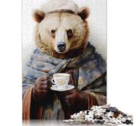 Puzzle carré en Bois de 500 pièces représentant Un Ours en Peluche pour Adultes (52 x 38 cm), Jouet éducatif et éducatif.