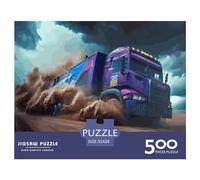 Puzzle carré en Bois pour Adultes, 500 pièces, Rallye Dakar, Camion en Mouvement. Jeu éducatif, défi, 500 pièces (52 x 38 cm).