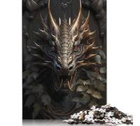 Puzzle carré enchanté Dragon 1000 pièces pour Adultes et Puzzles en Bois pour Cadeaux de Noël 1000 pièces (75 x 50 cm)