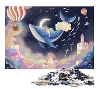 Puzzle carré Fateh Lahlah « Enfant aux rêves Heureux » de 1000 pièces pour Adultes et Jeu éducatif en Bois (75 x 50 cm)