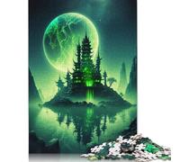 Puzzle carré Forteresse Néon 500 pièces pour Adultes, Puzzle en Bois, Cadeau de Noël idéal pour Adultes (52 x 38 cm)