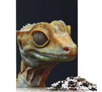 Puzzle carré Gecko à crête 1000 pièces pour Adultes, Puzzle en Bois, Jouet éducatif et éducatif (1000 pièces, 75 x 50 cm)