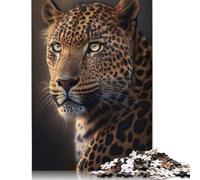 Puzzle carré génératif 1000 pièces avec intelligence artificielle léopard pour adultes, puzzle en bois, jeu éducatif pour enfants, 1000 pièces (75 x 50 cm)