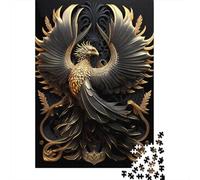 Puzzle carré Golden Phoenix 1000 pièces pour Adultes et Puzzles en Bois, Jouets éducatifs et Jeux familiaux, 1000 pièces (75 x 50 cm)