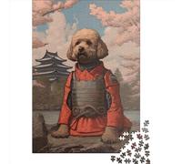 Puzzle carré Goldendoodle de 1000 pièces pour Adultes, Puzzle en Bois, Cadeau de Noël idéal pour Adultes, 1000 pièces (75 x 50 cm)