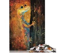 Puzzle carré Happy Gecko de 1000 pièces pour Adultes, Puzzle en Bois, Jeu de Manipulation, 1000 pièces (75 x 50 cm)