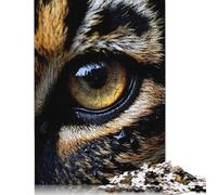 Puzzle carré Œil du Tigre de 1000 pièces pour Adultes et Enfants, Jeu de Puzzle en Bois, 1000 pièces (75 x 50 cm)