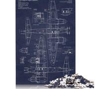 Puzzle carré Junkers Ju88 G1 de 500 pièces pour Adultes, Puzzle en Bois, décoration Murale, Cadeau de Noël, 500 pièces (52 x 38 cm)