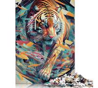 Puzzle carré Le Puissant Tigre 1000 pièces pour Adultes, Puzzles en Bois, Jouets de Divertissement Familial, 1000 pièces (75 x 50 cm)