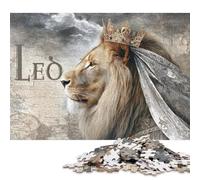 Puzzle carré Lion Roi 1000 pièces pour Adultes et Jeu éducatif en Bois (75 x 50 cm)