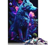 Puzzle carré Loup Brillant 1000 pièces pour Adultes et Puzzles en Bois pour activités familiales 1000 pièces (75 x 50 cm)