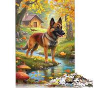 Puzzle carré Malinois Belge 500 pièces pour Adultes et Puzzles en Bois, Jeu éducatif, Jouet de défi, 500 pièces (52 x 38 cm)