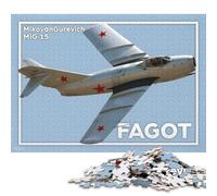 Puzzle carré Mig15 Fagot de 1000 pièces pour Adultes, Jeu éducatif en Bois pour Enfants, 1000 pièces (75 x 50 cm)