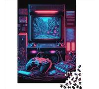 Puzzle carré néon 1000 pièces pour Adultes, Puzzle en Bois, Jouet éducatif et éducatif (75 x 50 cm)