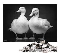 Puzzle carré Noir et Blanc de 500 pièces représentant Deux oies, pour Adultes et Enfants. Jeu éducatif en Bois. 500 pièces (52 x 38 cm).