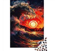 Puzzle carré Océans de Feu de 1000 pièces pour Adultes et Enfants, 38 x 26 cm, idéal comme Cadeau de Noël.