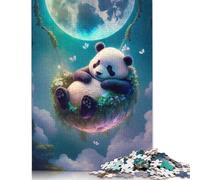 Puzzle carré Panda Enchanté 1000 pièces pour Adultes, Puzzle en Bois, décoration Murale, Cadeaux de Noël, 1000 pièces (75 x 50 cm)
