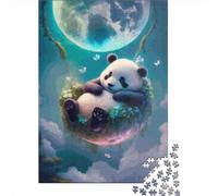 Puzzle carré Panda Enchanté de 500 pièces pour Adultes, Puzzle en Bois, décoration Murale, Cadeau de Noël, 500 pièces (52 x 38 cm)