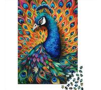 Puzzle carré Paon 500 pièces pour Adultes, Puzzle en Bois, décoration intérieure, 500 pièces (52 x 38 cm)