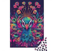 Puzzle carré Paon de 1000 pièces pour Adultes, Jeu de Puzzle en Papier, 38 x 26 cm / 1000 pièces