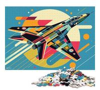 Puzzle carré pour Adultes 1000 pièces F111 Aardvark WPAP Pop Art, Puzzle en Bois, Casse-tête pour Adultes 1000 pièces (75x50cm)
