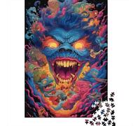 Puzzle carré psychédélique Kaiju 1000 pièces pour Adultes et Puzzles en Bois, activité familiale 1000 pièces (75 x 50 cm)