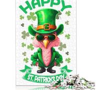 Puzzle carré Saint-Patrick Flamant Rose 500 pièces pour Adultes et Puzzles en Bois pour activités familiales 500 pièces (52 x 38 cm)