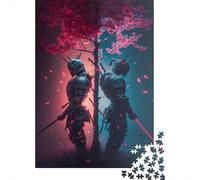 Puzzle carré samouraï Japonais 1000 pièces pour Adultes et Puzzles en Bois pour Cadeaux de Noël 1000 pièces (75 x 50 cm)