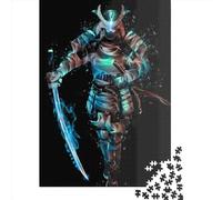 Puzzle carré Samurai Soul de 500 pièces pour Adultes, Puzzle en Bois, décoration Murale, Cadeau de Noël, 500 pièces (52 x 38 cm)