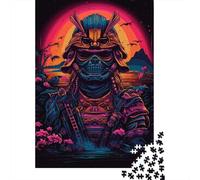 Puzzle carré Samurai Synth Wave de 1000 pièces pour Adultes et Puzzles en Bois pour Une activité familiale 1000 pièces (75x50cm)