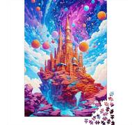 Puzzle carré Spatial de 500 pièces pour Adultes, Puzzle en Bois, décoration Murale, Cadeaux de Noël, 500 pièces (52 x 38 cm)