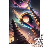 Puzzle carré Spatial « Tour du Trou Noir » de 500 pièces pour Adultes et Puzzles en Bois pour Cadeaux de Noël 500 pièces (52 x 38 cm)