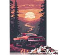 Puzzle carré Sunset Drive 500 pièces pour Adultes, Puzzles en Bois, Jouets, décoration Murale, Cadeaux de Noël, 500 pièces (52 x 38 cm)