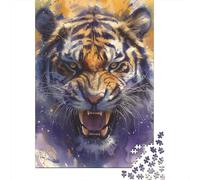 Puzzle carré Tigre 1000 pièces pour Adultes et Puzzles en Bois, décoration intérieure, 1000 pièces (75 x 50 cm)